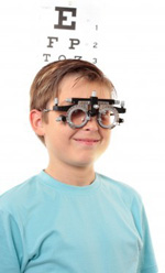Young Boy with Eye Chart